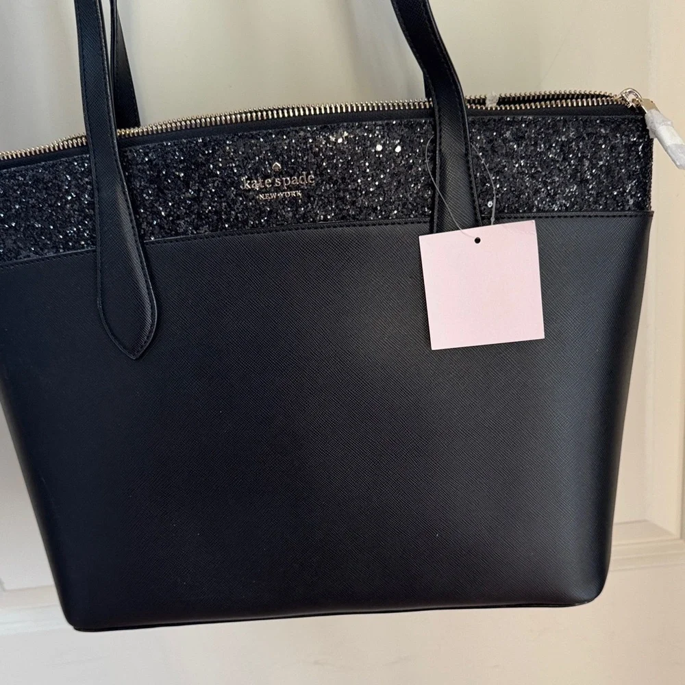 Kate Spade Black and Glitter Tote - Picture 4 of 5